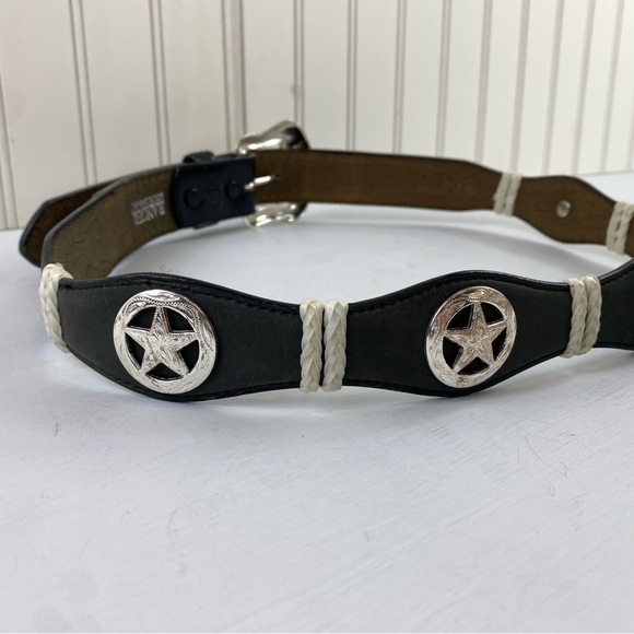 Ranger Belt Company Women’s Black Brown Concho Handtooled Leather Belt Sz 36 - Picture 4 of 14